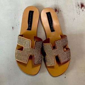 Steven by Steve Madden slip on sandals.